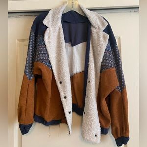 Aztec Blue and Brown Women’s Jacket